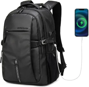 Business Laptop Backpack for Men Work Commuting, 30L Large Travel Carry On Backpack Flight Approved for Airplane, Professional Adult College Backpacks Casual Daypack, Black