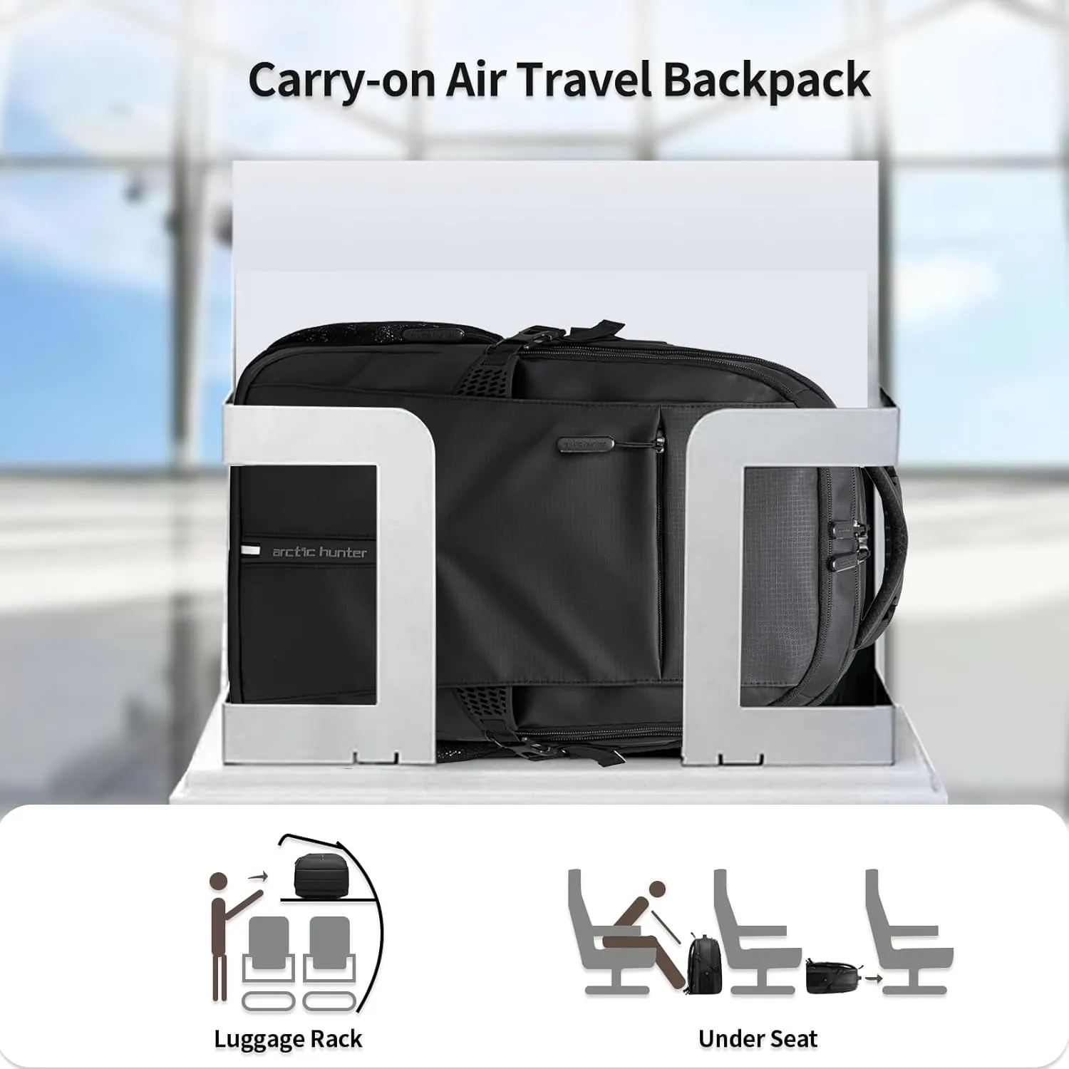 Business Laptop Backpack for Men Work Commuting, 30L Large Travel Carry On Backpack Flight Approved for Airplane, Professional Adult College Backpacks Casual Daypack, Black