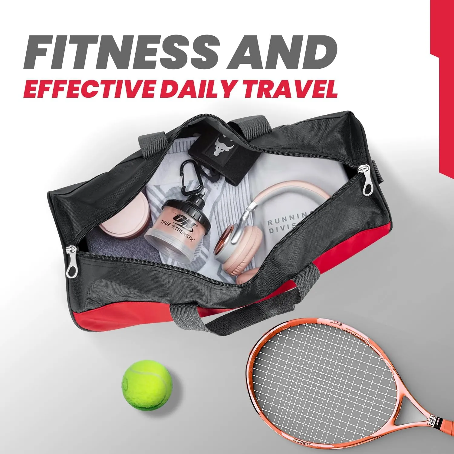 C&F BOGMOST Travel Duffel Bag Large Foldable Waterproof Gym Bag for Gym Beach Swim Bag Men Women Duffle Bag Lightweight Oxford Cloth Sports Bag -Red