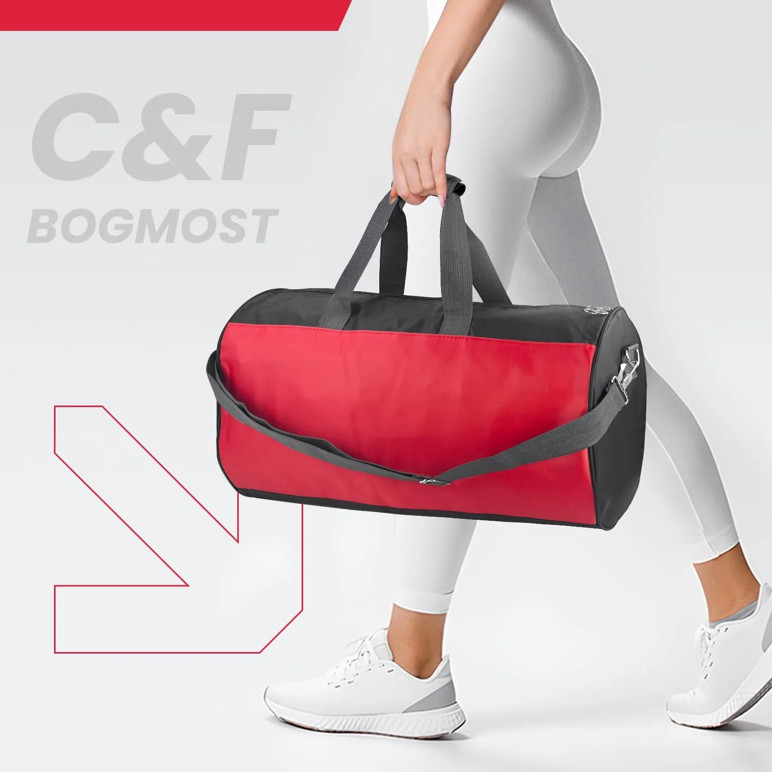 C&F BOGMOST Travel Duffel Bag Large Foldable Waterproof Gym Bag for Gym Beach Swim Bag Men Women Duffle Bag Lightweight Oxford Cloth Sports Bag -Red