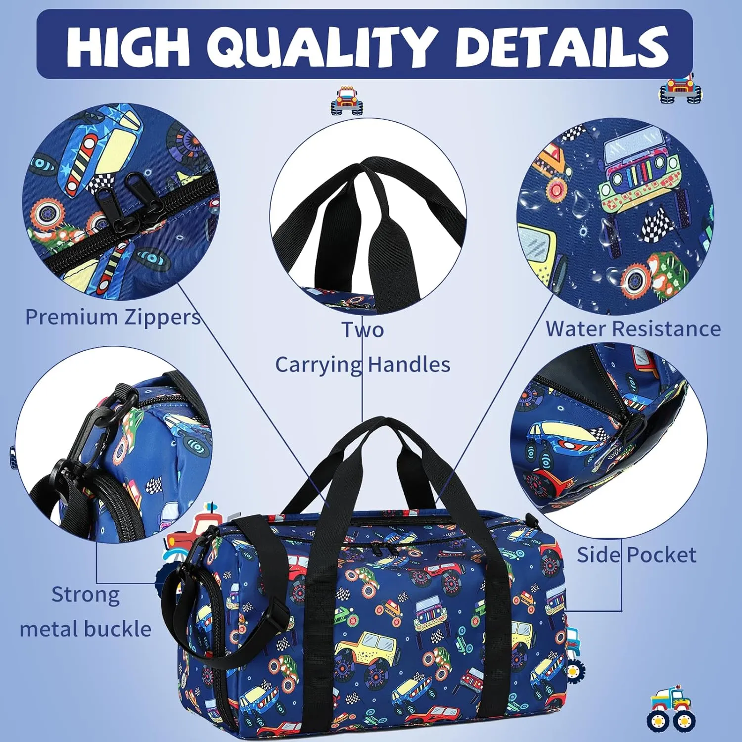CAMTOP Kids Duffel Bag Boys Overnight Bag Small Weekender Carry-On Tote for Travel Gym Sport