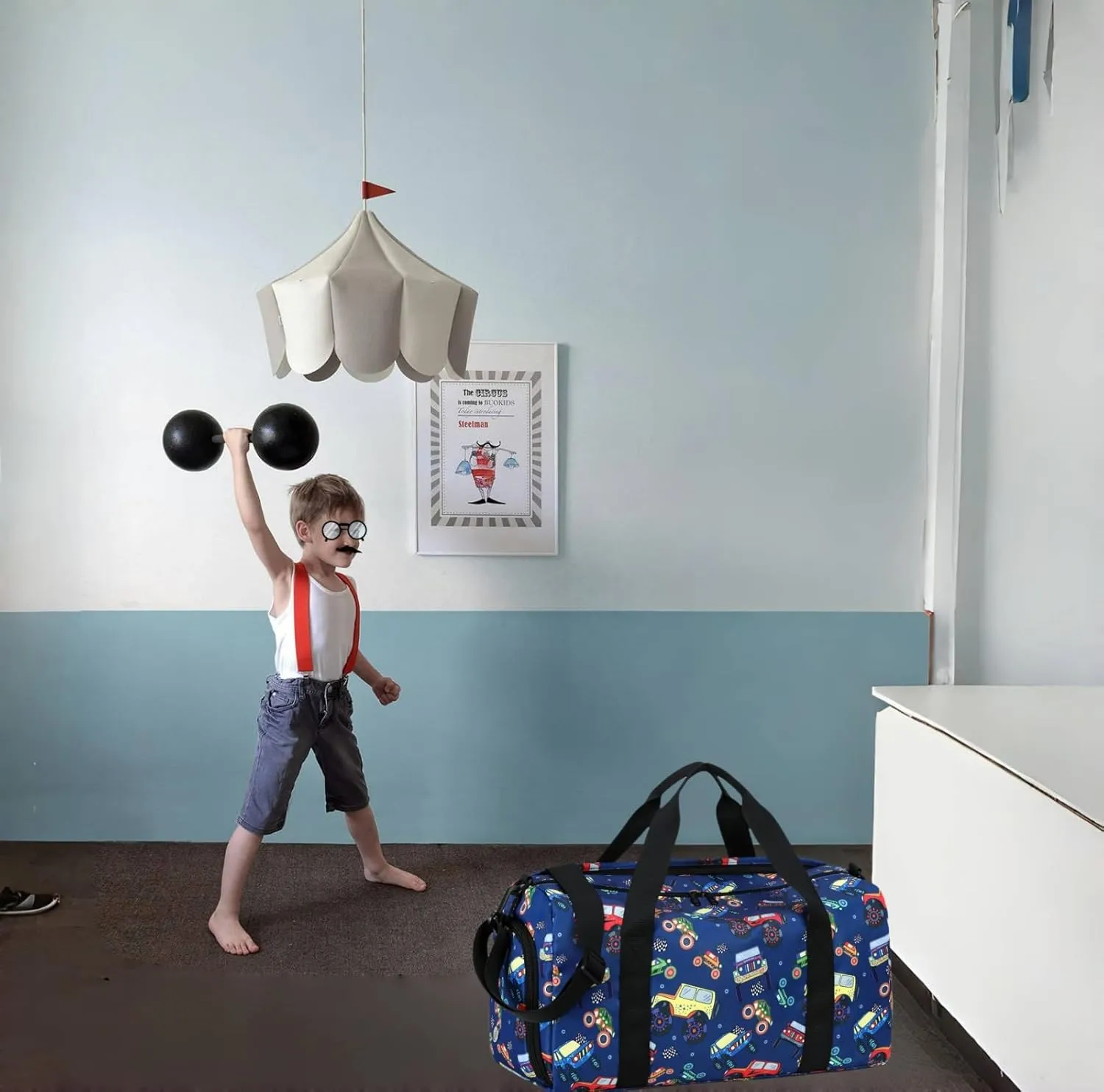 CAMTOP Kids Duffel Bag Boys Overnight Bag Small Weekender Carry-On Tote for Travel Gym Sport