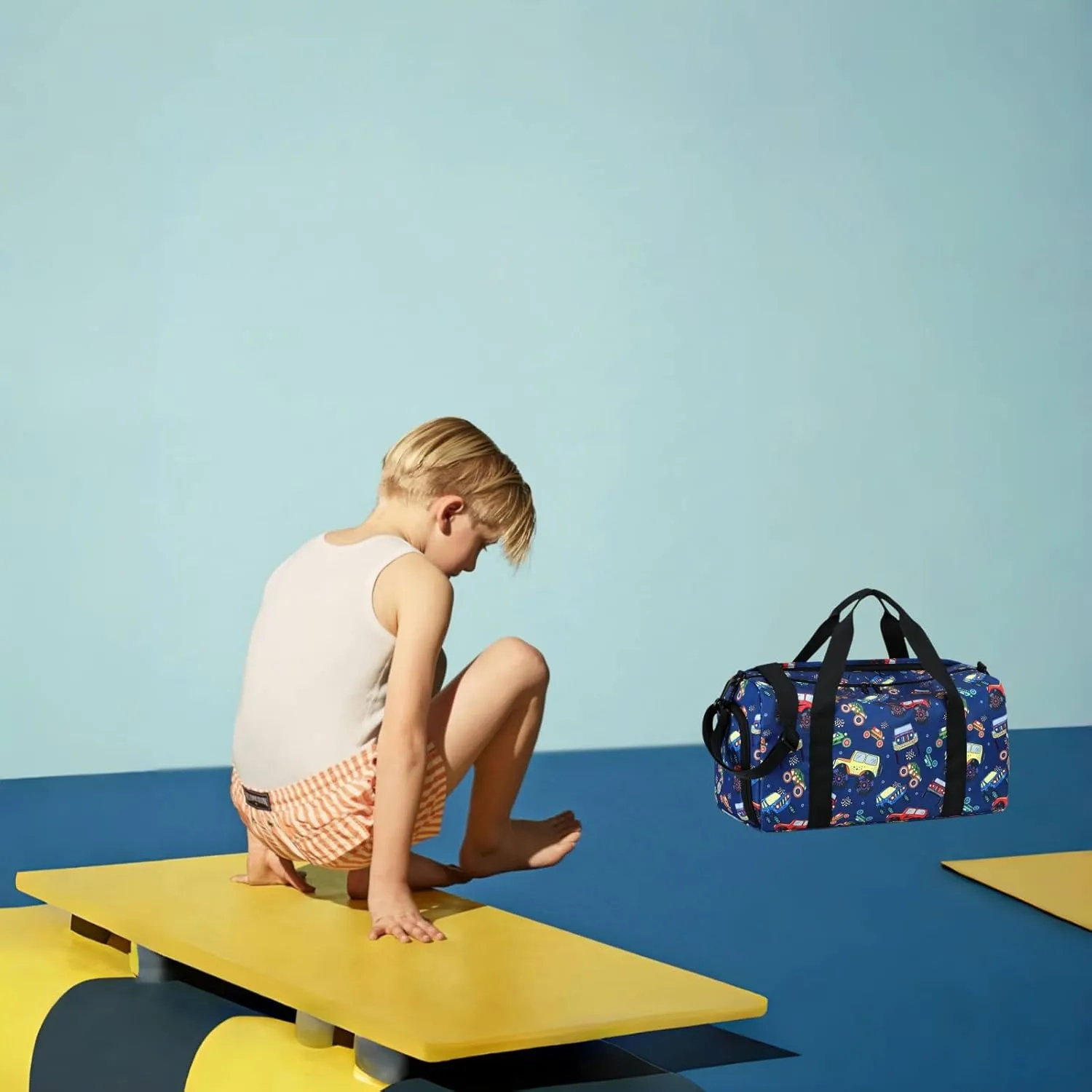 CAMTOP Kids Duffel Bag Boys Overnight Bag Small Weekender Carry-On Tote for Travel Gym Sport
