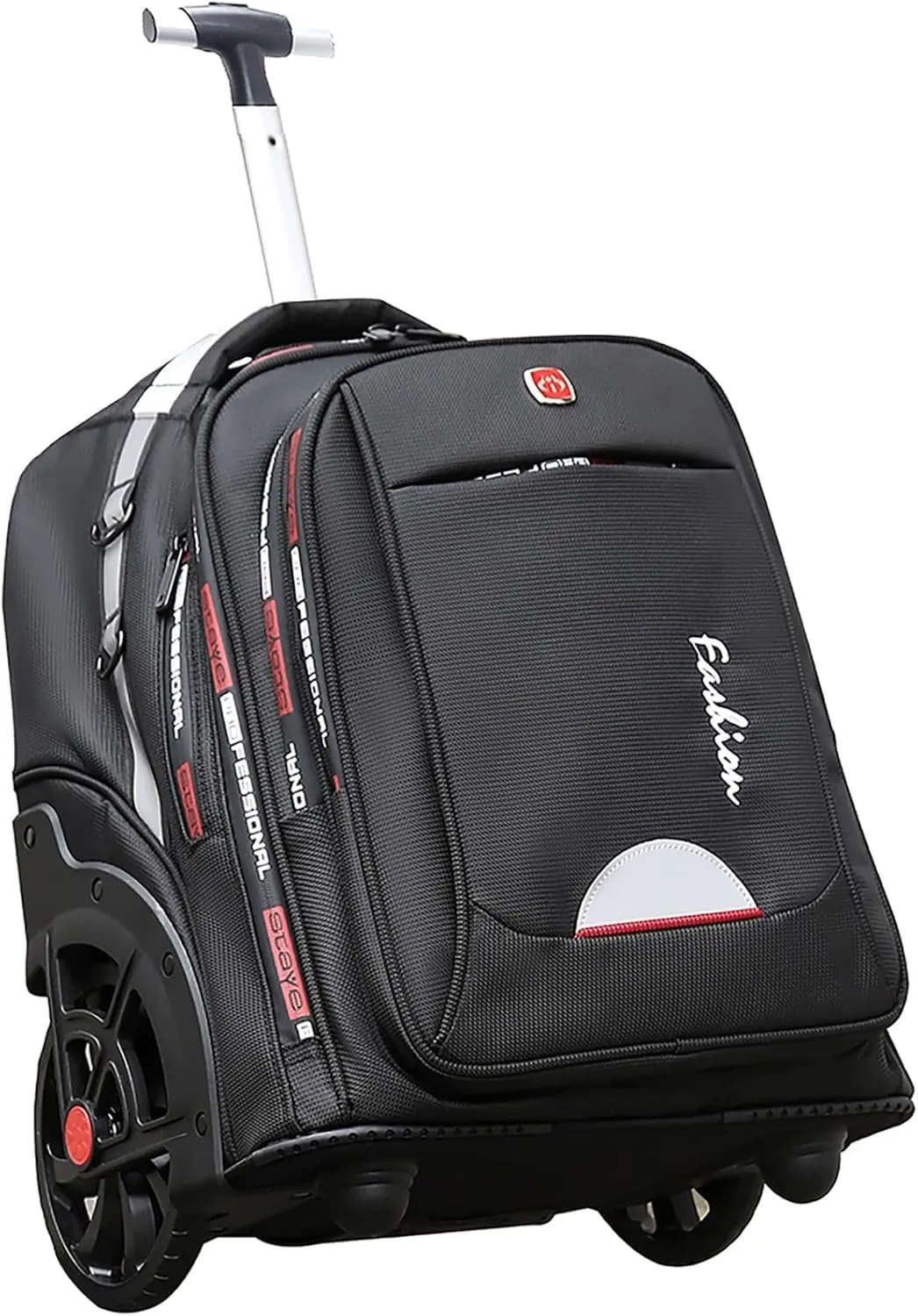 CAOTW&YH Adult Waterproof Rolling Backpack,Large Wheeled Laptop Backpack,College Students Travel and Commute, Business Backpacks with Wheels(22inch, Black)