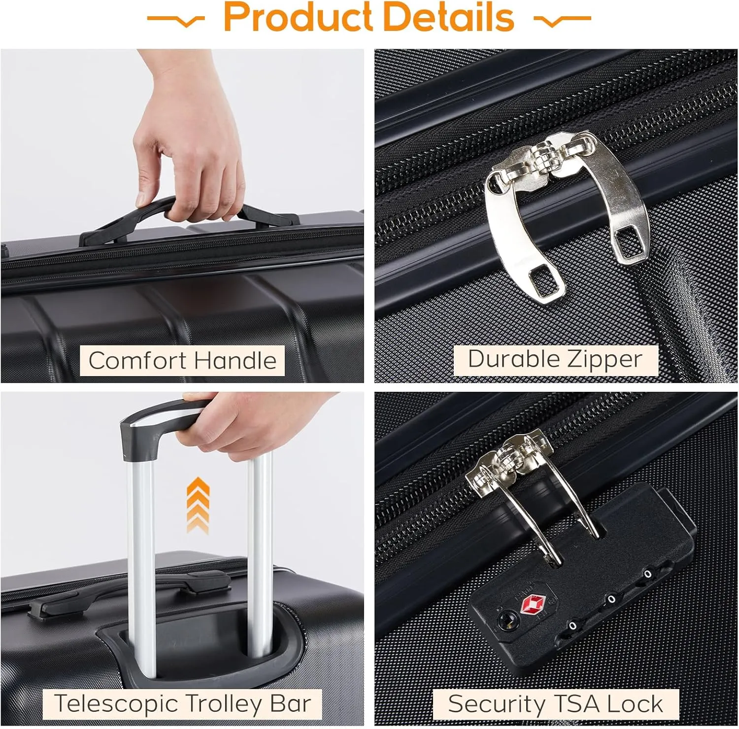 Carry-On Luggage, 20 inch Hard Shell Rolling Suitcase for Travel Expandable Lightweight with Spinner Wheels TSA Lock