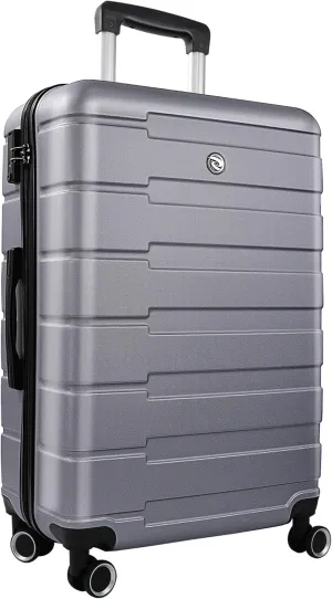 Carry On Luggage with Wheels,20 inch Hard Shell Rolling Suitcase for Travel,Lightweight Small Carry-On Luggage for Plane,Silver&Grey