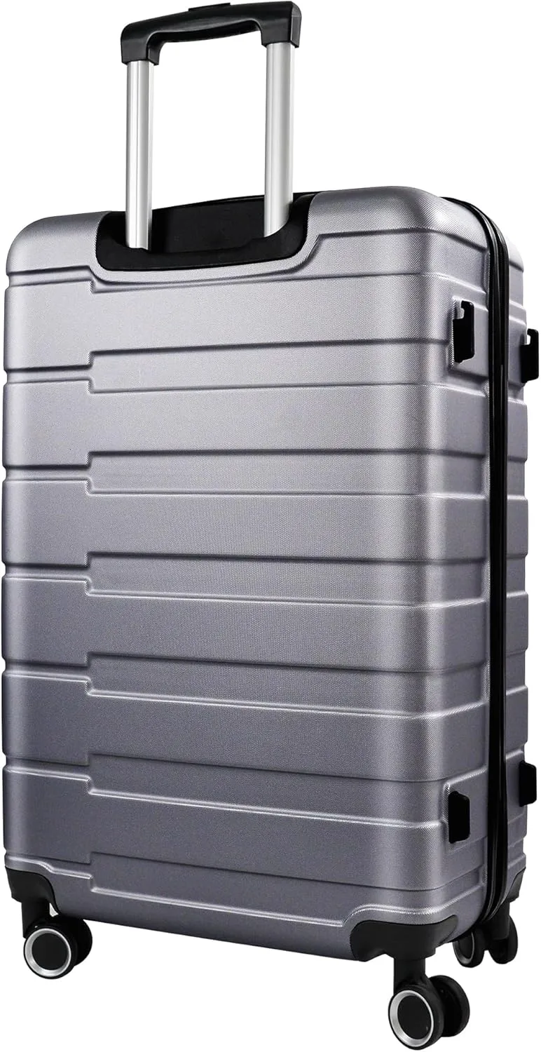 Carry On Luggage with Wheels,20 inch Hard Shell Rolling Suitcase for Travel,Lightweight Small Carry-On Luggage for Plane,Silver&Grey