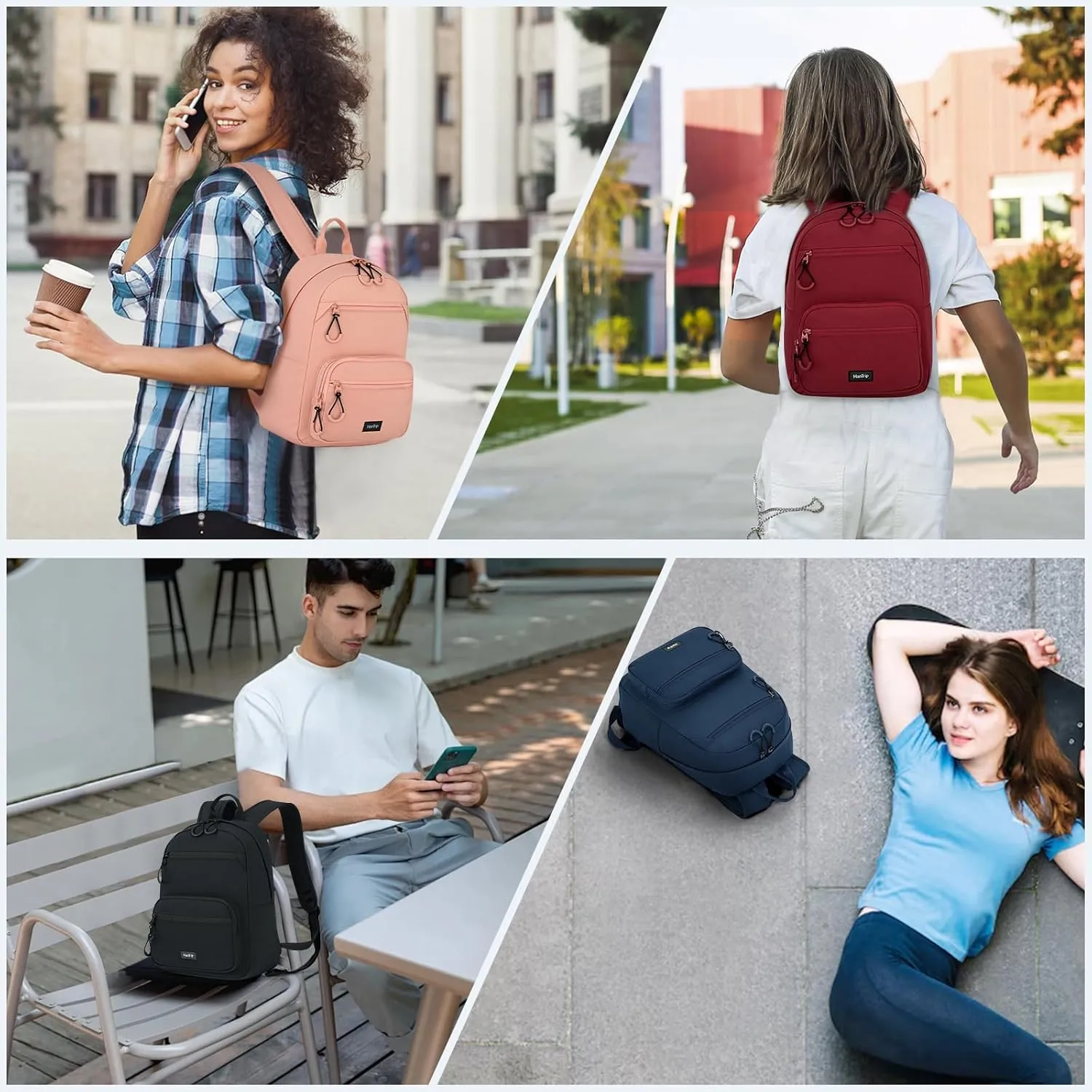 Carry On Travel Backpack For Men Women, 13 Inch Small Mini Work Bag Personal Item Backpacks, Camping Back Pack Lightweight Hiking Daypack For Office Nurse Commuter (Burgundy)