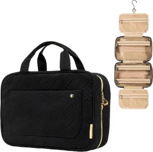 Carrywell (Not Made In China) Hanging Toiletry Bag For Women, Toiletries Bag, Travel Make Up Organizer, Water-Resistant Case For Cosmetics, Makeup and Brushes(Black, Large)