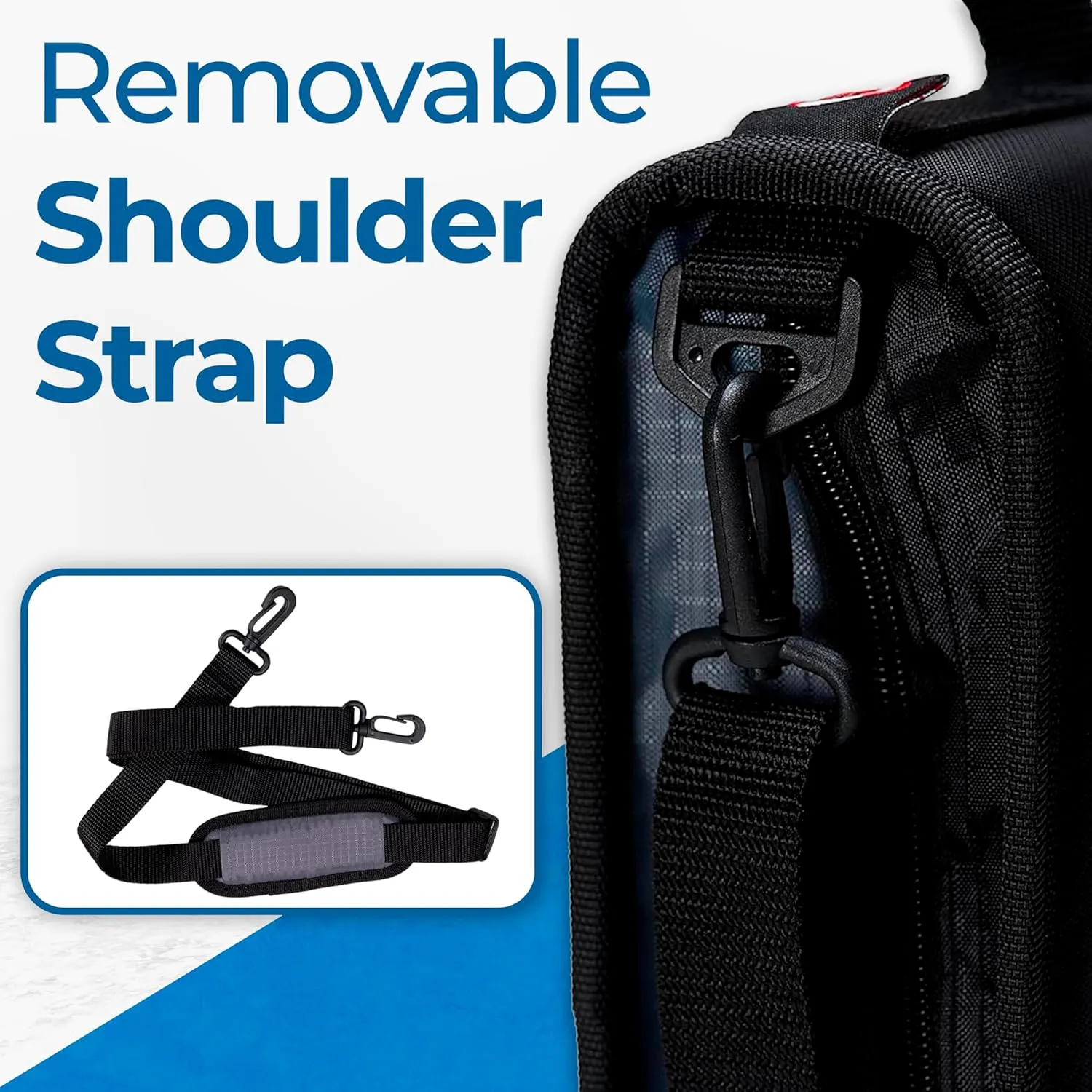 Case-it The Print Mighty Zip Tab Zipper Binder - 3 Inch O-Rings - 5 Color Tab Expanding File Folder - Multiple Pockets - 600 Sheet Capacity - Comes with Shoulder Strap - Glacier D-146-P