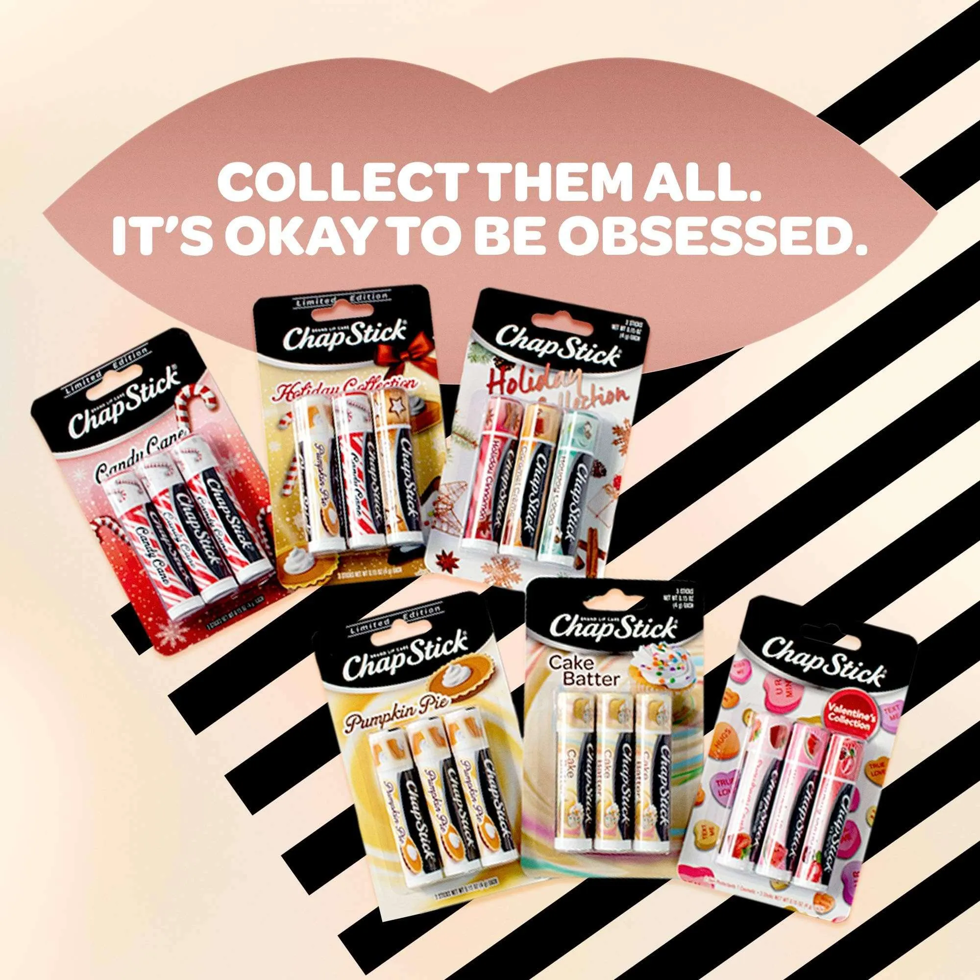 ChapStick Lip Moisturizer, Cake Batter 3-Packs (12 Sets/36 Tubes) – Bulk Lip Balm, Irresistible & Sweet, 0.15 Oz Ea