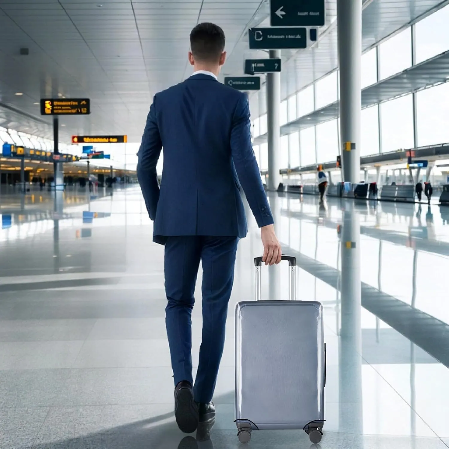 Clear Luggage Cover 20 Inch 2 Pack,Transparent PVC Anti-scratch,Waterproof,Dustproof Travel Suitcase Cover for Wheeled Luggage