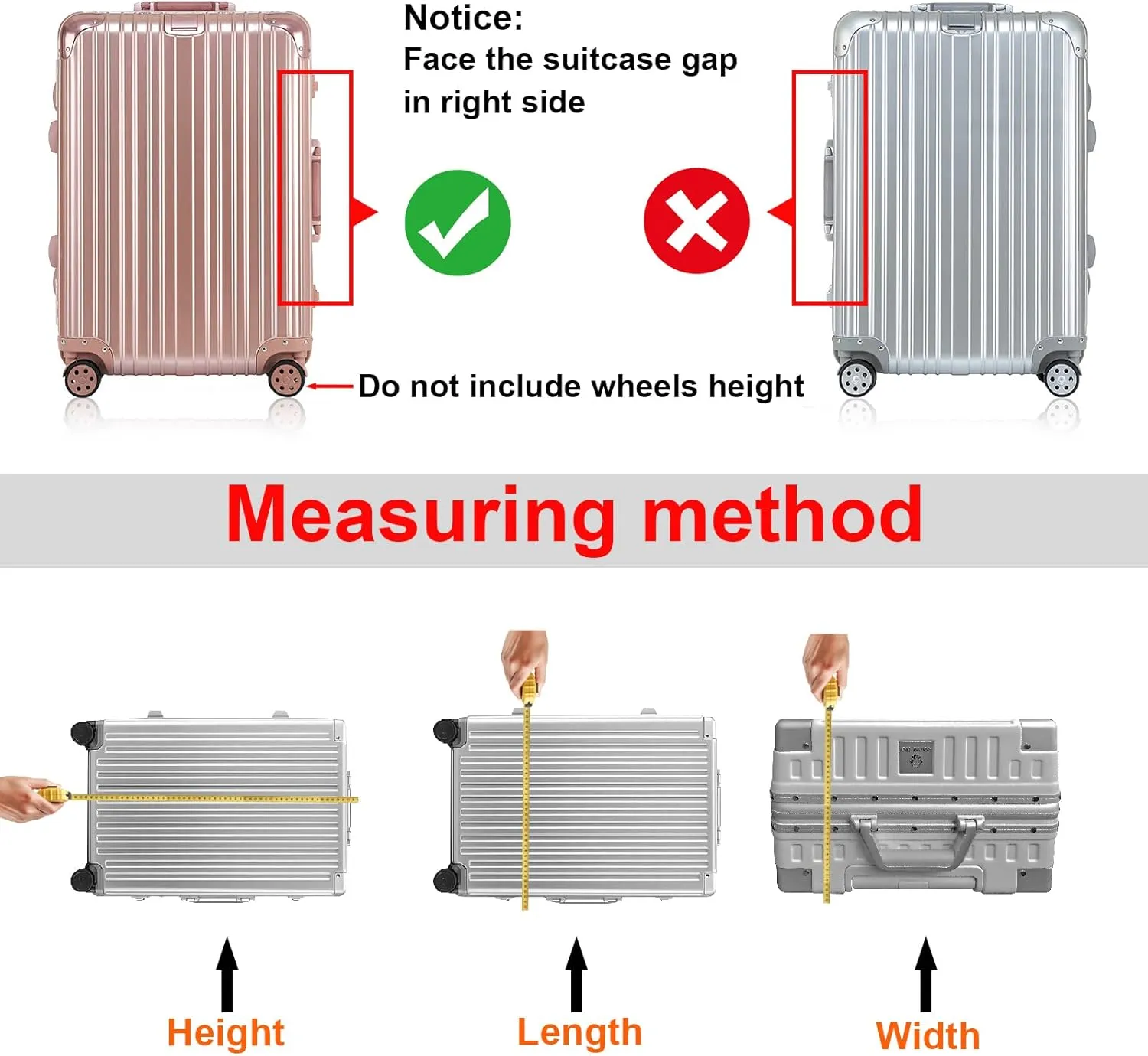 Clear Luggage Cover 20 Inch 2 Pack,Transparent PVC Anti-scratch,Waterproof,Dustproof Travel Suitcase Cover for Wheeled Luggage