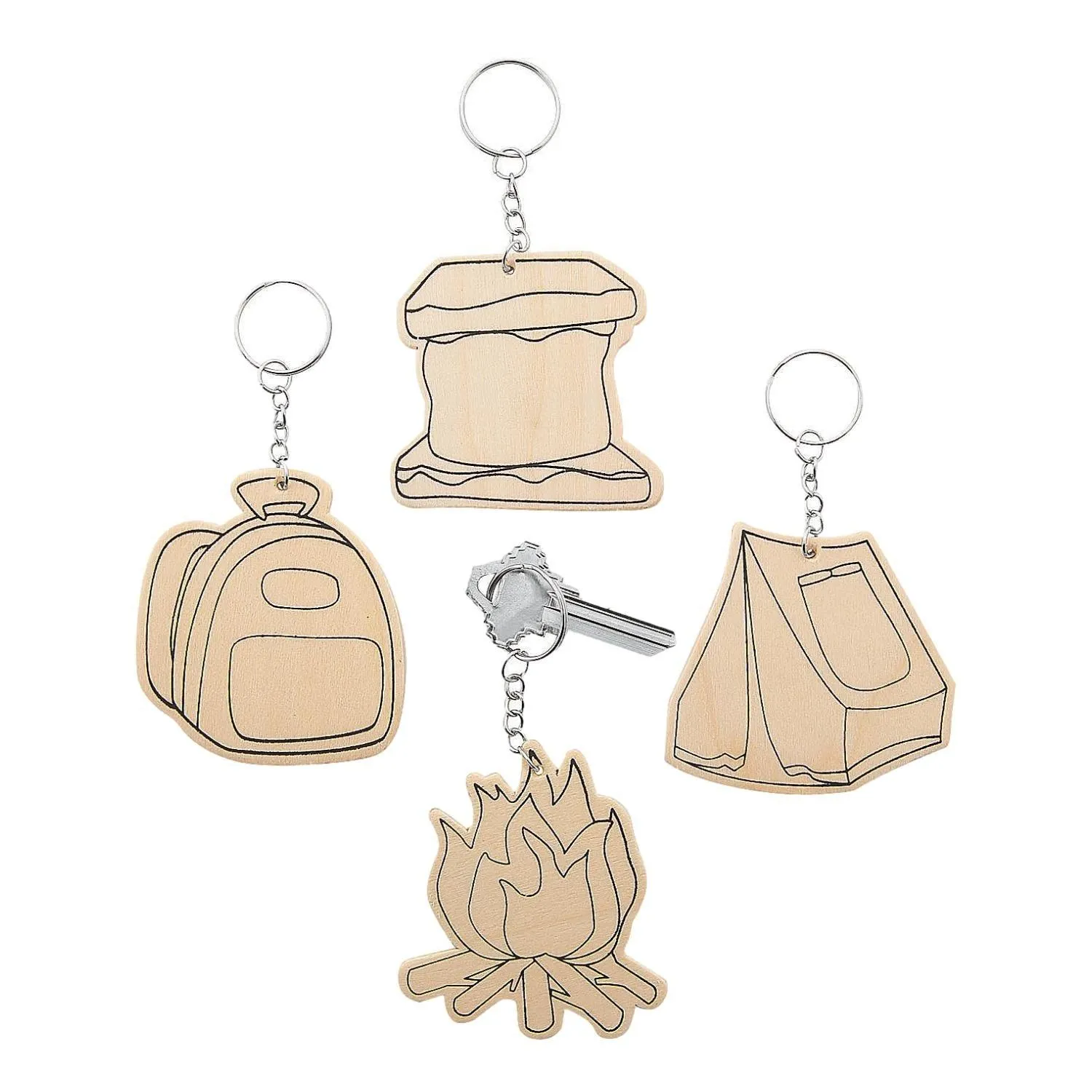 Color Your Own Camp Key-Chains (12 Pack)