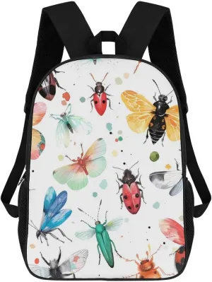 Colorful Insects Classic 17 Inch Backpack Travel Daypack Casual Shoulder Bag with Adjustable Strap for Men And Women