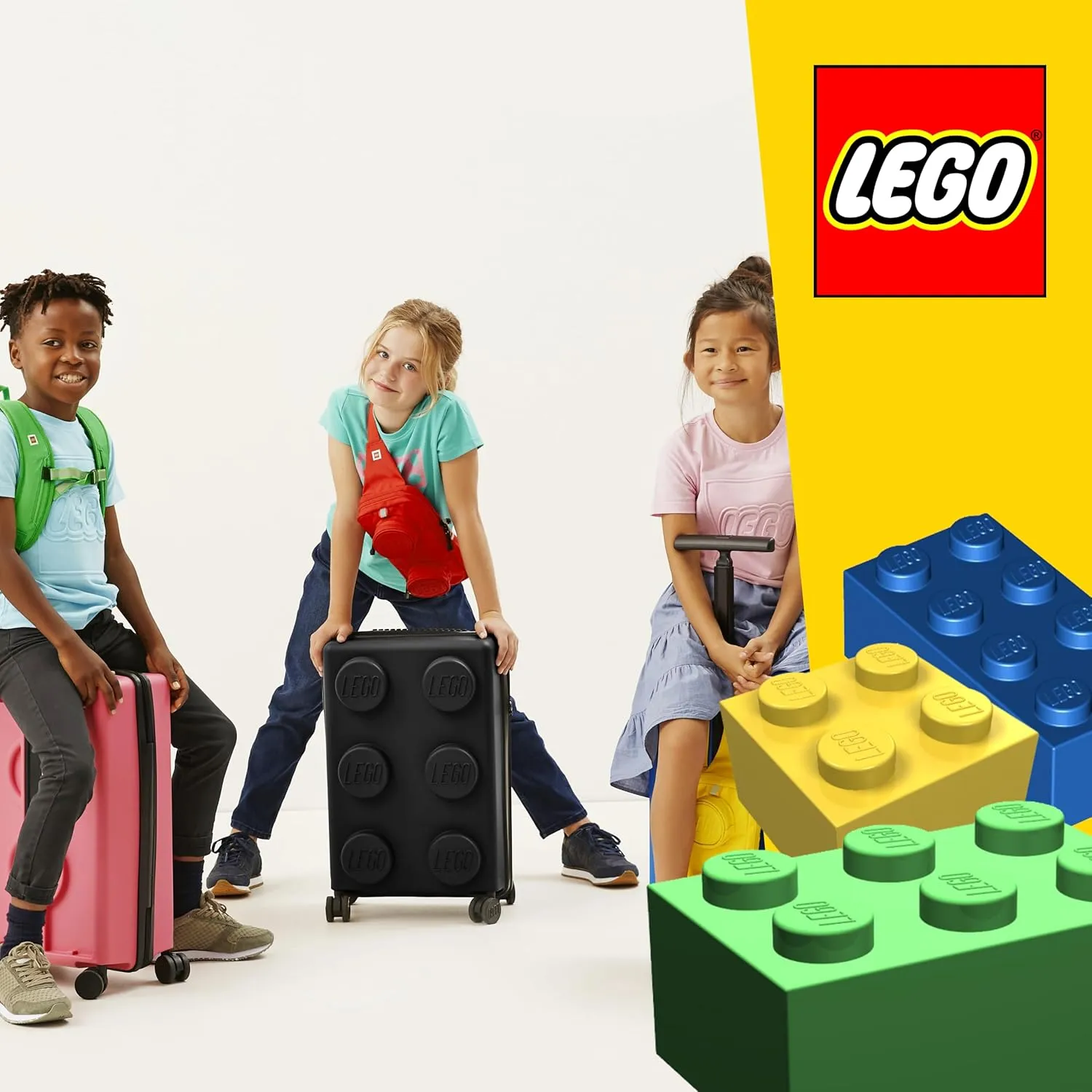 Concept One LEGO 22 Inch Carry On Luggage, Signature Trolley Expandable Hardshell Rolling Suitcase with Spinner Wheels, Black