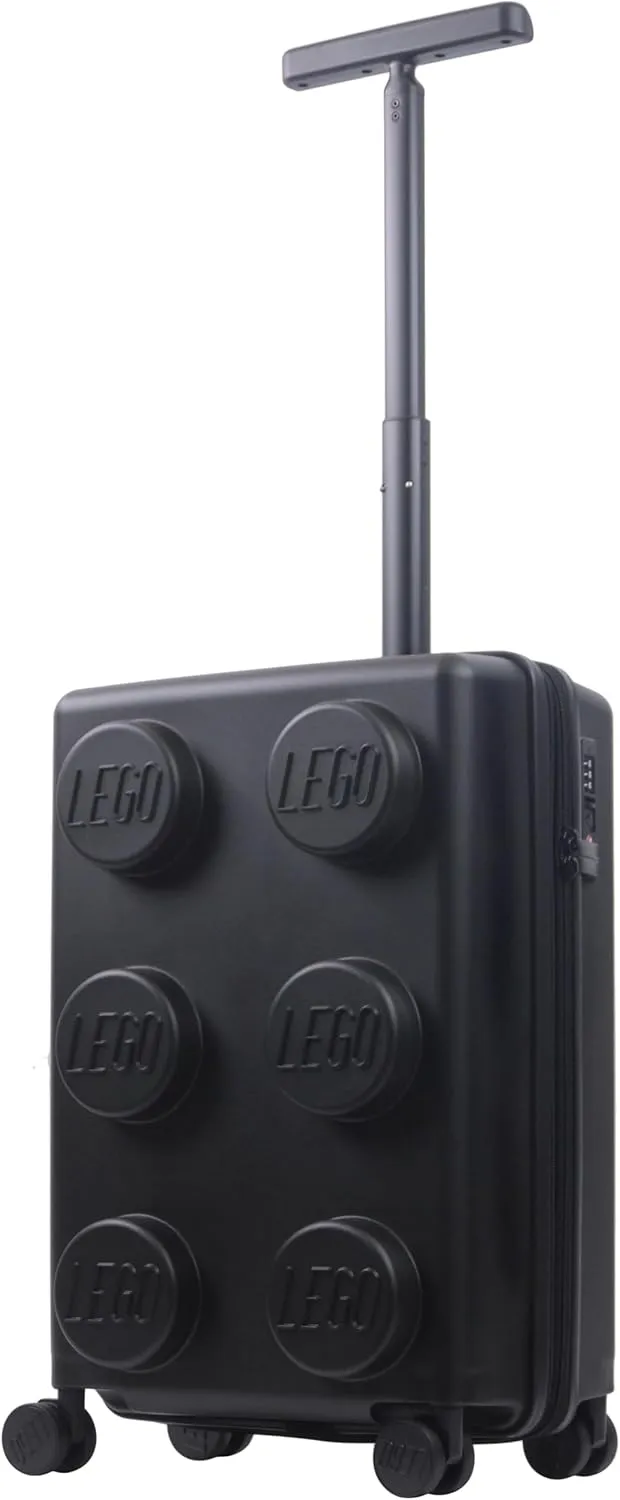 Concept One LEGO 22 Inch Carry On Luggage, Signature Trolley Expandable Hardshell Rolling Suitcase with Spinner Wheels, Black