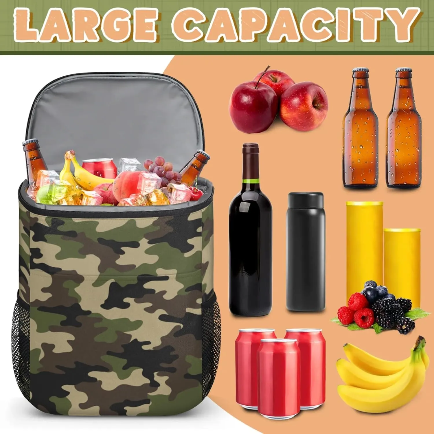 Cooler Backpack 30 Cans for Women Men - Insulated Waterproof Leak Proof Coolers Bag Ice Chest Backpacks for Picnic Beach Travel Camping