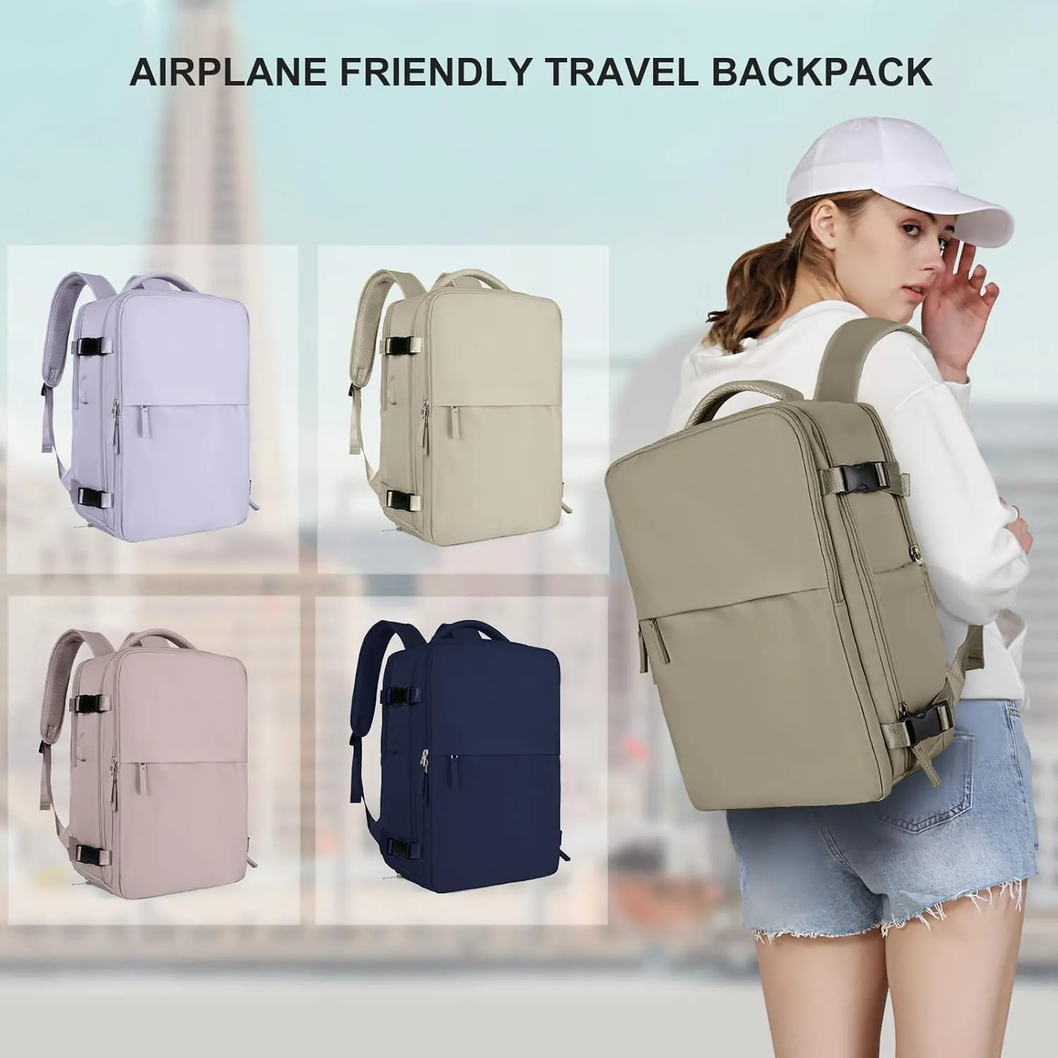 coowoz Travel Backpack For Women Men Airline Approved,Carry On Backpack,Large Hiking Backpack Waterproof Outdoor Sports Rucksack Casual Daypack Fit 15.6 Inch Laptop Backpack College Backpack(Coffee)