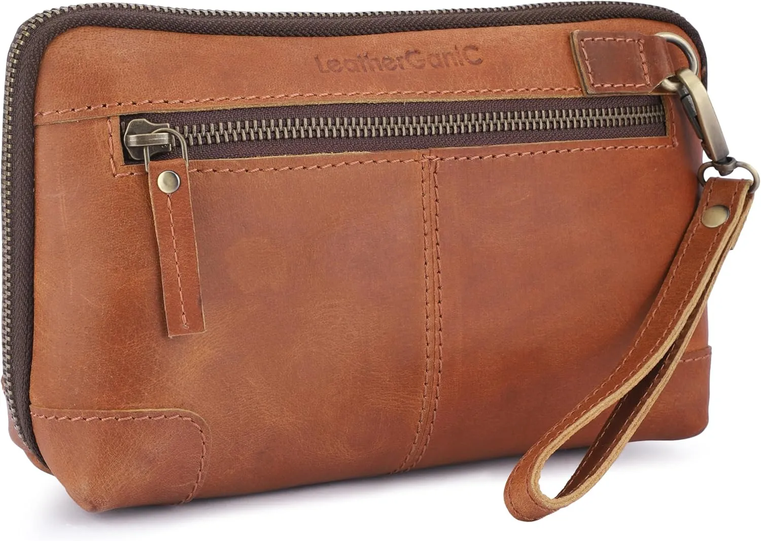 Cosmetics Case Travel Organizer Pouch Portable Tech Bag with Zipper Closure Leather Toiletry Bag for Men & Women Cord Storage Case Large Dopp Kit Makeup Bag Handbag Organizer