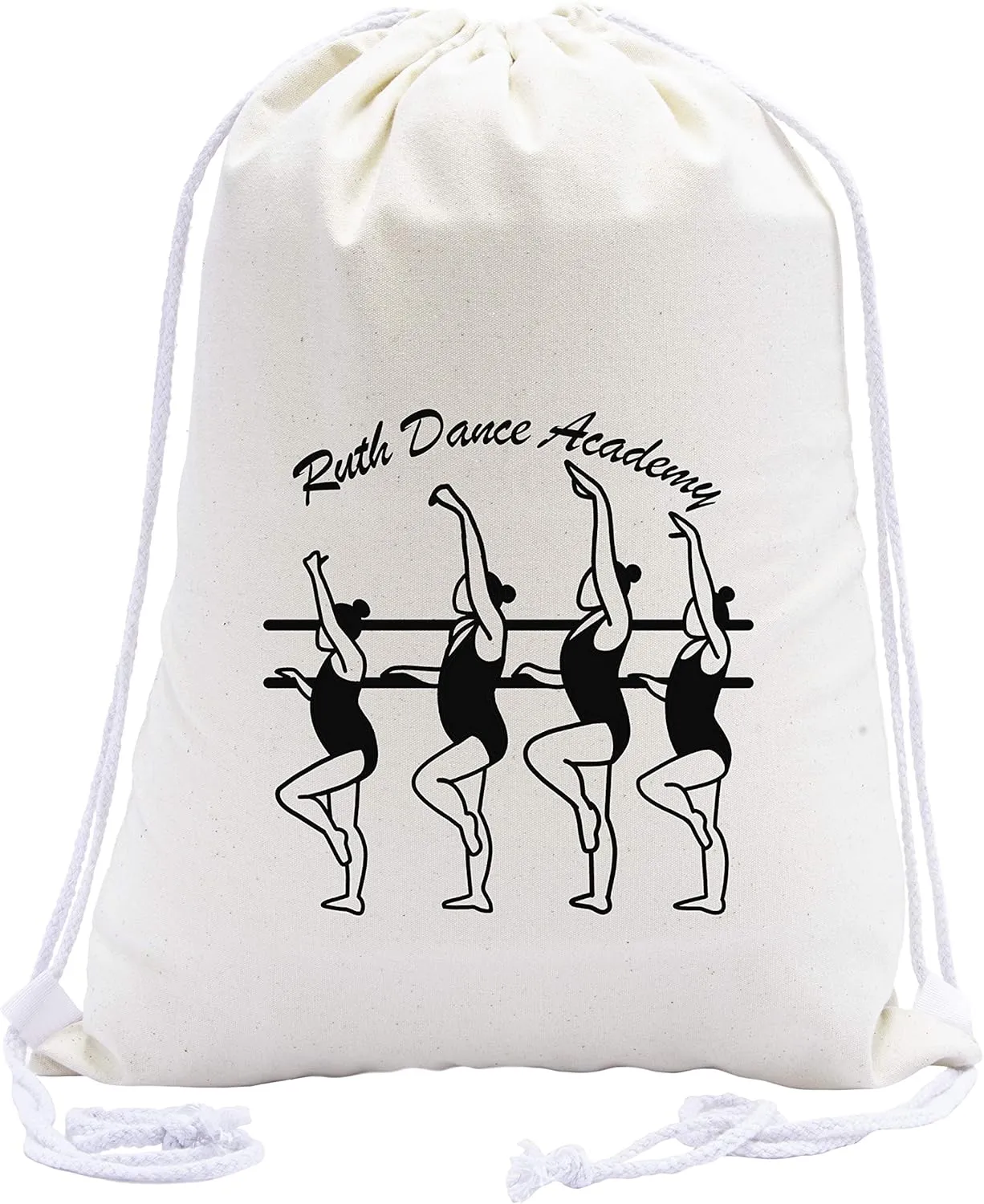 Custom Cotton Dance Bag | Personalized Ballerinas Barre Bag | Dance Cinch Bag