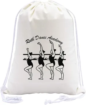 Custom Cotton Dance Bag | Personalized Ballerinas Barre Bag | Dance Cinch Bag