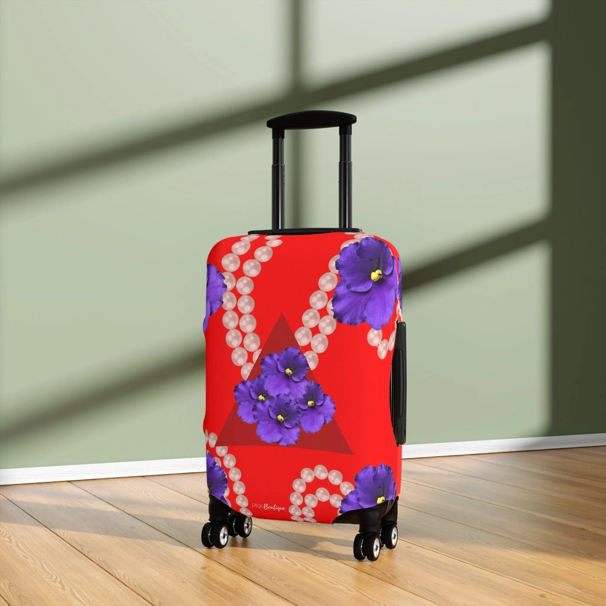 Delta Red and White Personalized Luggage Cover