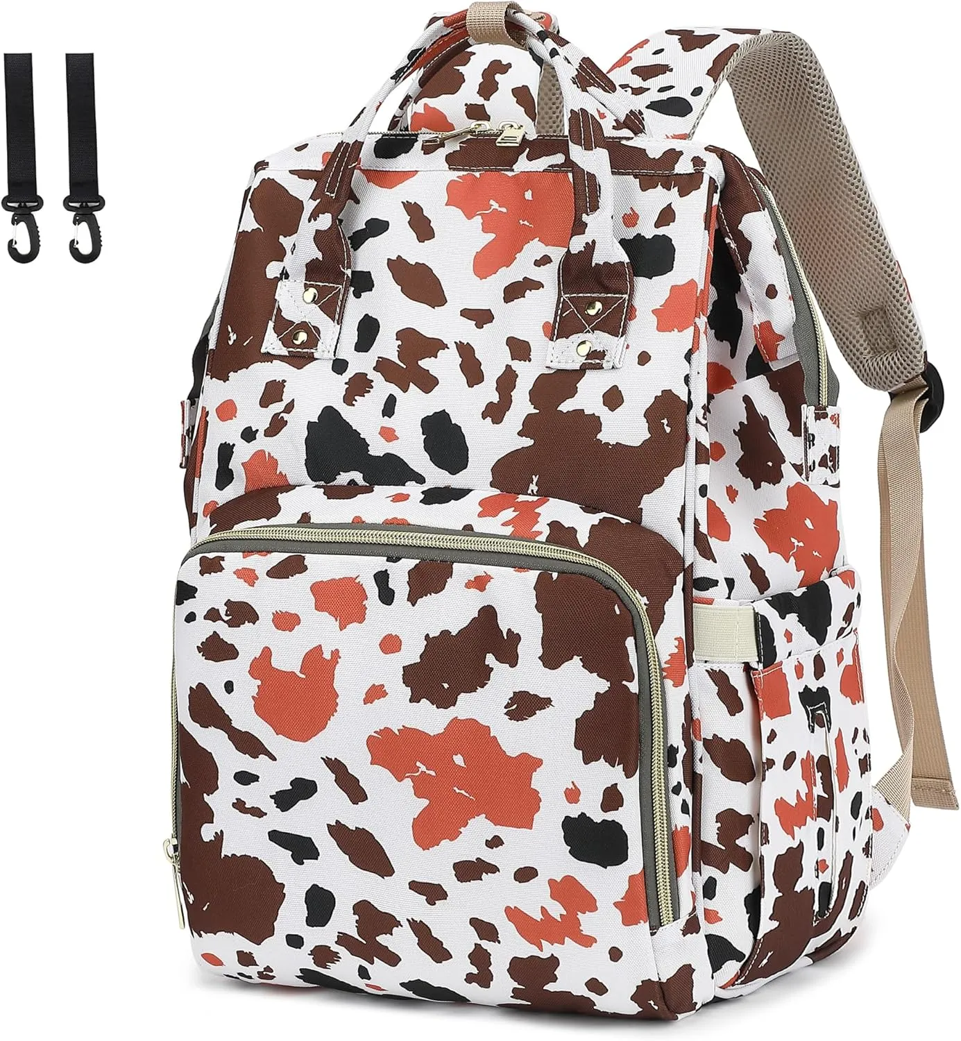 Diaper Bag Backpack Flame Print Diaper Backpack for Mom Dad Multi-Function Baby Bag Maternity Bag Nappy Bags with Insulated Pockets and Large Capacity