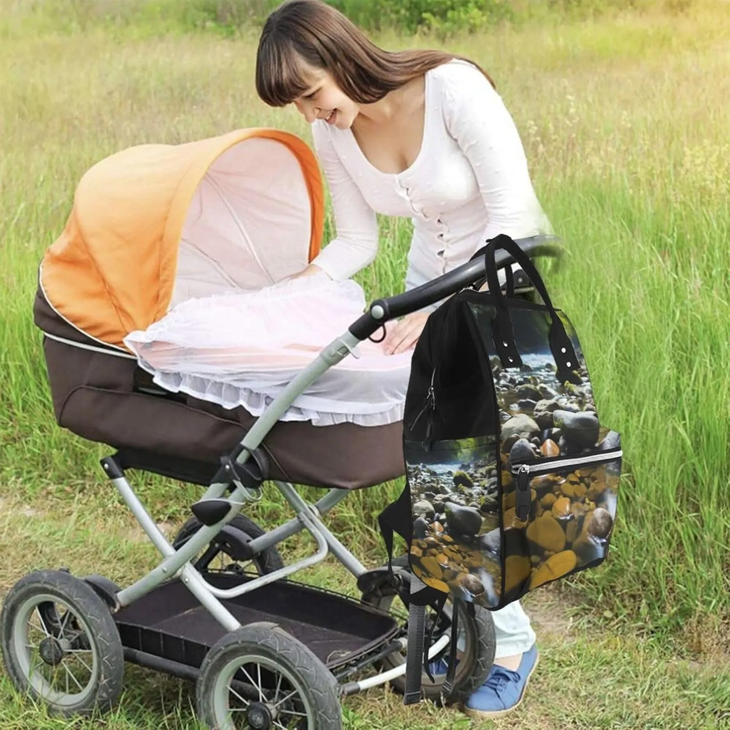 Diaper Bag Backpack Stream stones Nappy Backpack Maternity Baby Nappy Bag Changing Bags for Travel