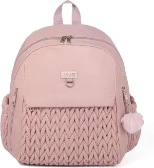 Diaper Bag,Newborn Baby Backpack,Waterproof and Stylish Travel Back Pack with Changing Pad for Women and Girls (Dusty Rose)