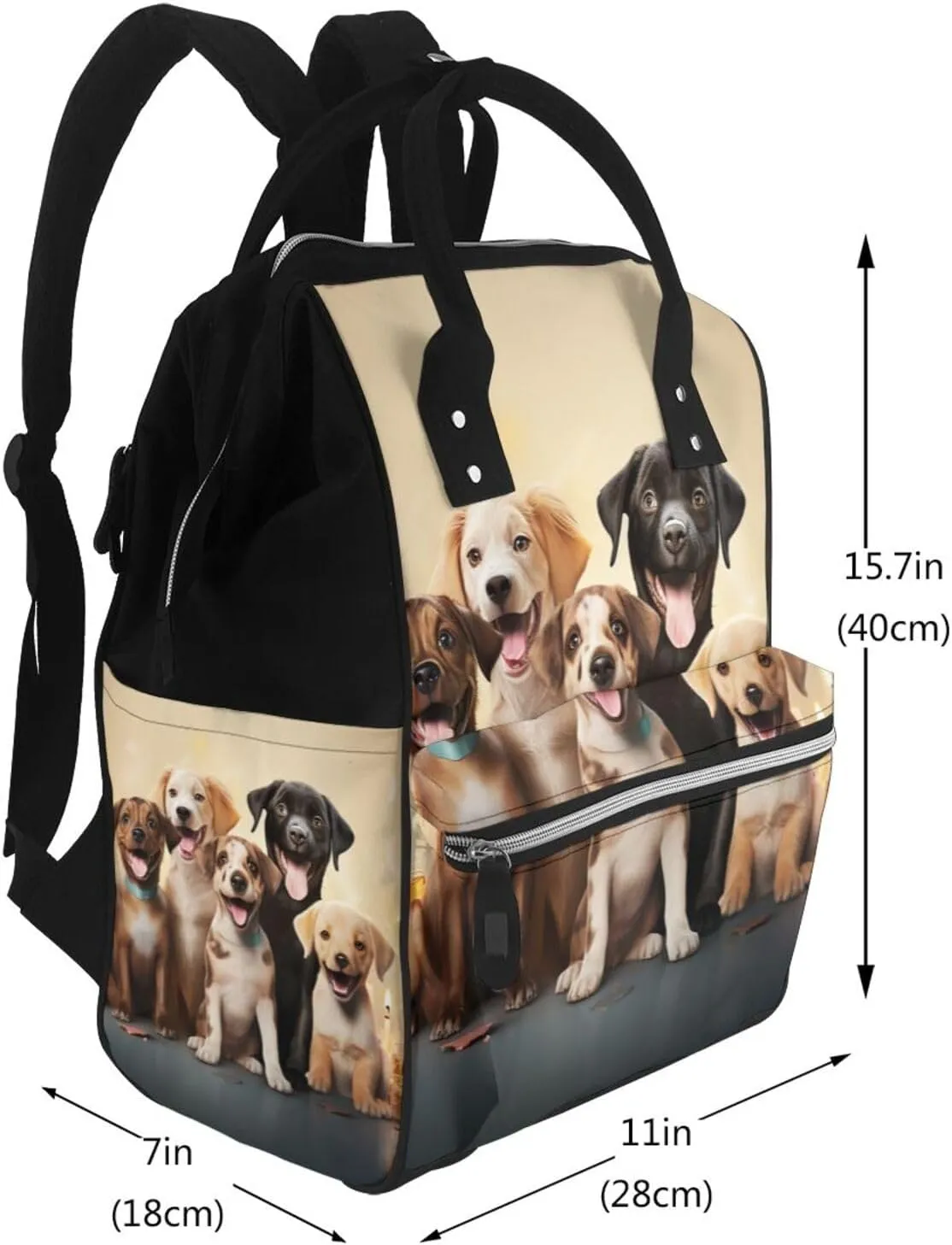 Dogs Happy Party Diaper Bag Backpack for Women Waterproof Mummy Backpack Large Nappy Bag Nursing Bag