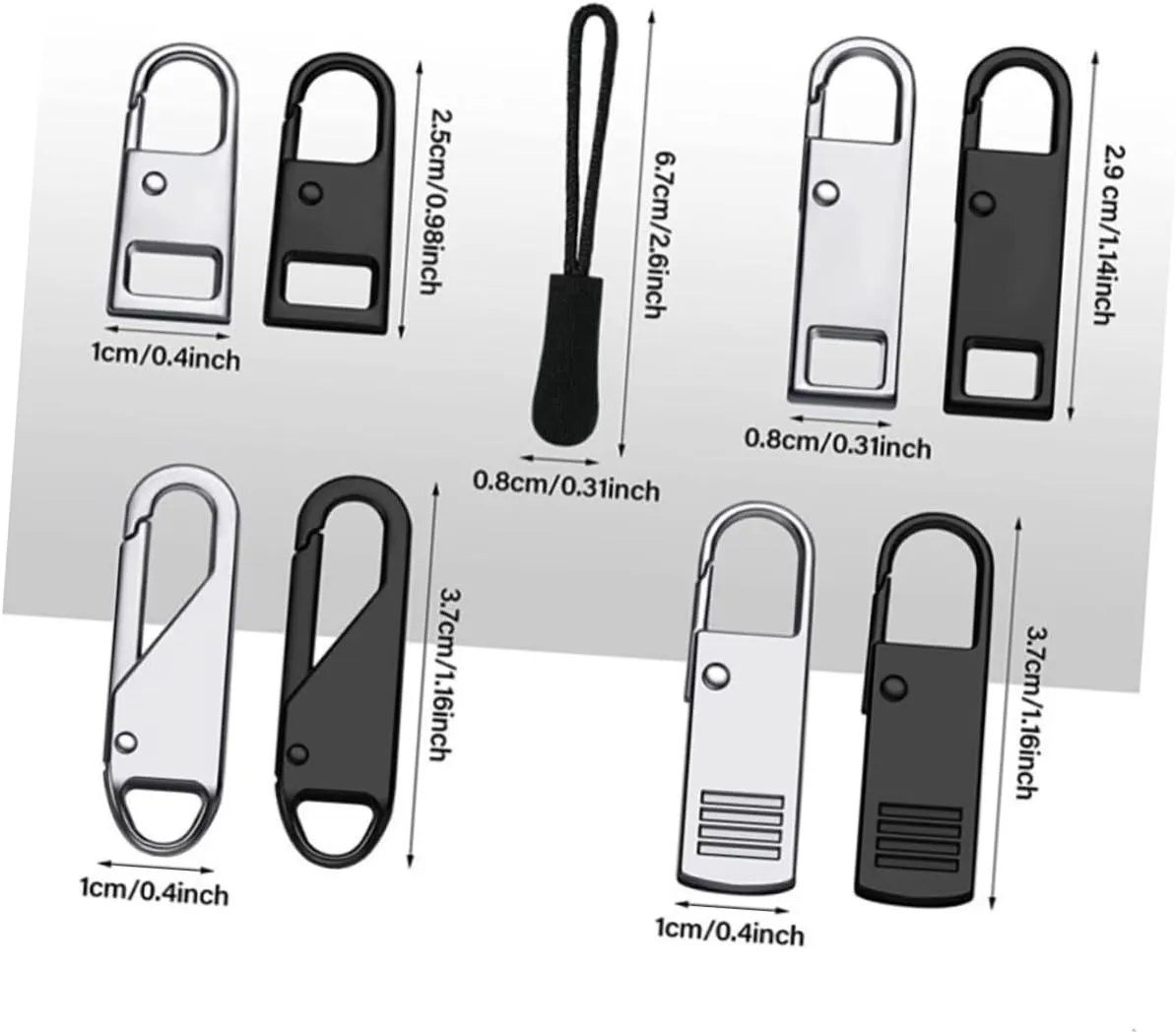 DOITOOL 1 Set Detachable Zipper Pullers DIY Sewing Accessories for Bags Luggage Clothing Repairs Sturdy Zipper Extenders with Box for Tailors Creative Projects
