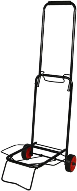 DOITOOL Portable Foldable Two Wheeled Shopping Cart with Silent Wheels Handle for Grocery Travel and Luggage Transport Black