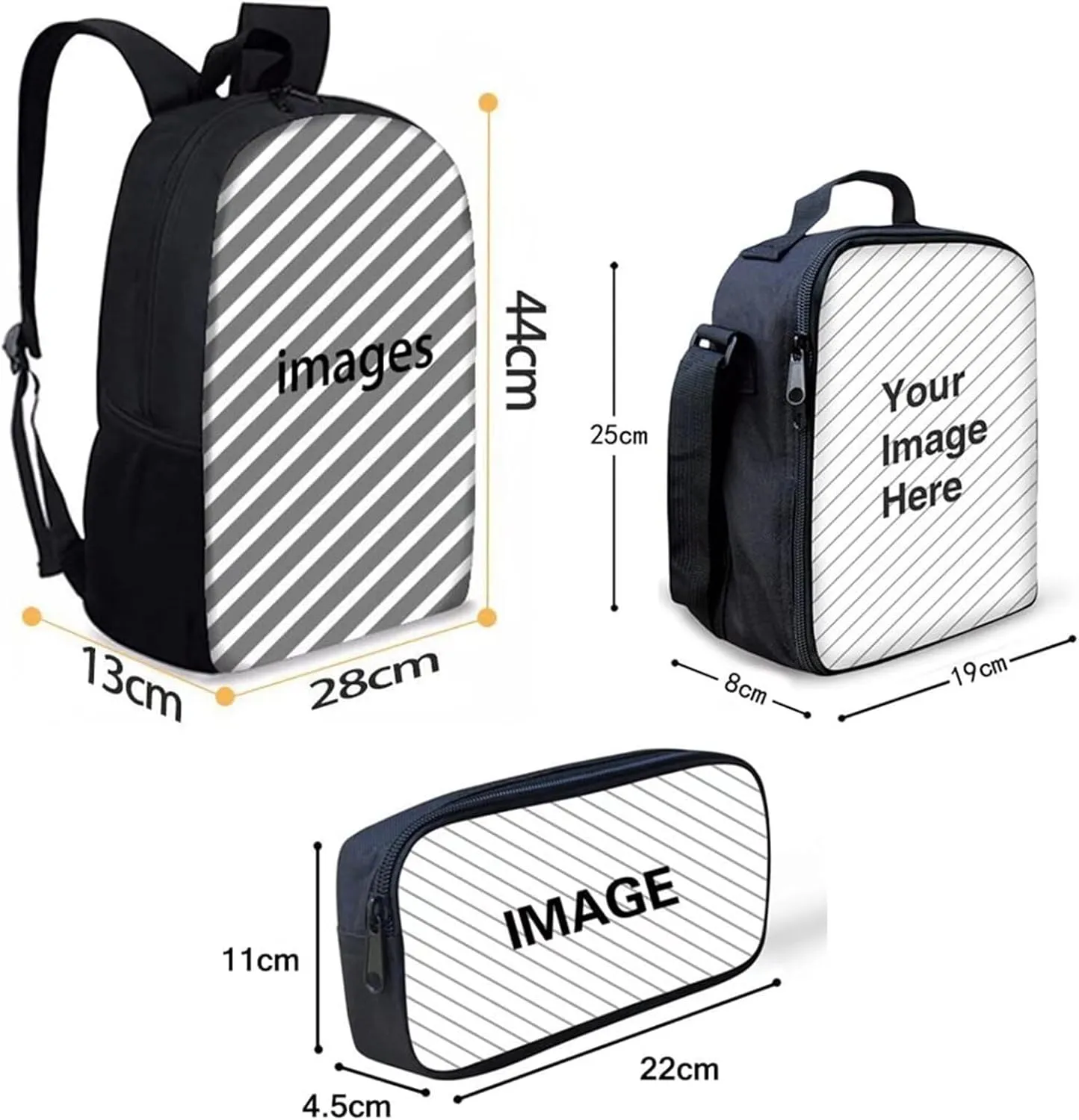 Dolyues Giraffe Backpack Set School Bookbag Sets with Crossbody Shoulder Lunch Bags and Pencil Box Pouch Travel Bag for Kids Cute School Bag 3 Piece Full Set