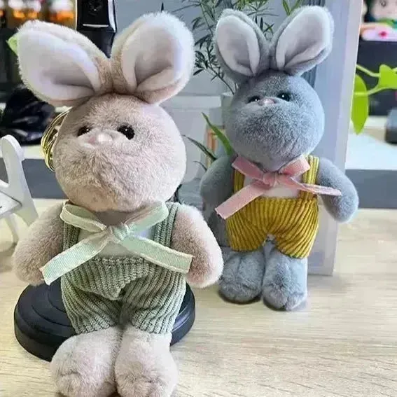 Dungaree Rabbit Plush Keychain