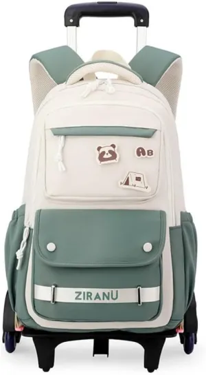 EKUIZAI Trolley Backpack for Girls Middle Kids School Bags with Wheels Rolling School Bags for Teen Girls