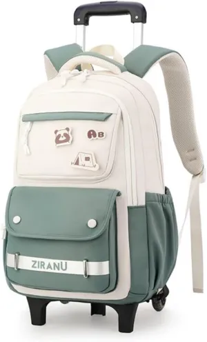 EKUIZAI Trolley Backpack for Girls Middle Kids School Bags with Wheels Rolling School Bags for Teen Girls