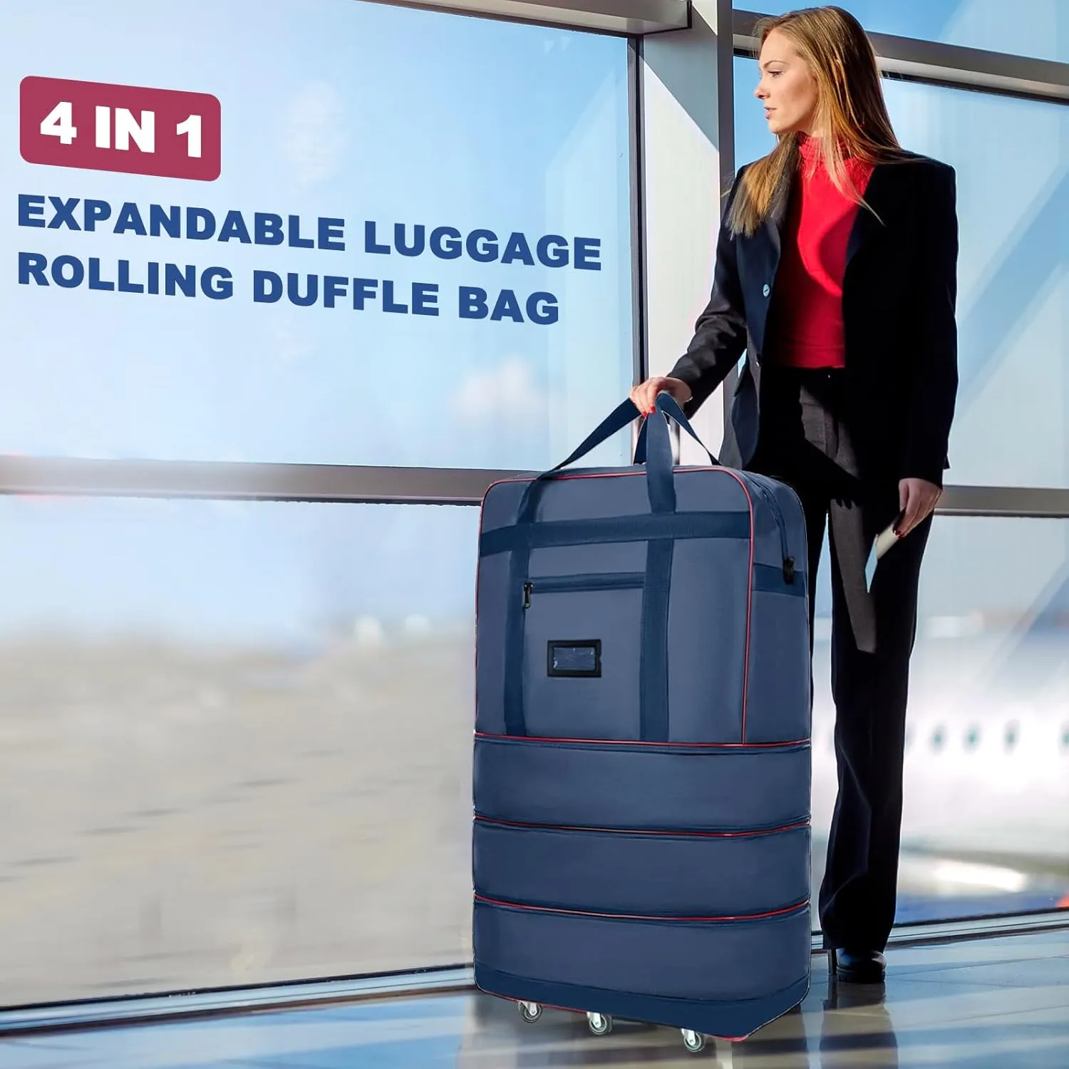 ELDA Expandable Foldable Suitcase Luggage with Universal Wheels Rolling Travel Bag Duffel Bag for Men Women Large Capacity Lightweight Luggages