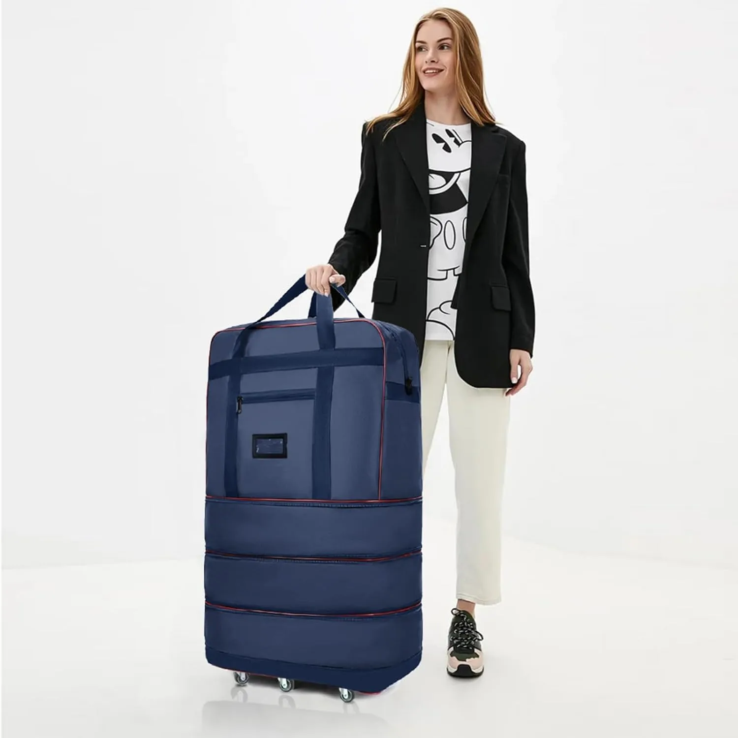 ELDA Expandable Foldable Suitcase Luggage with Universal Wheels Rolling Travel Bag Duffel Bag for Men Women Large Capacity Lightweight Luggages