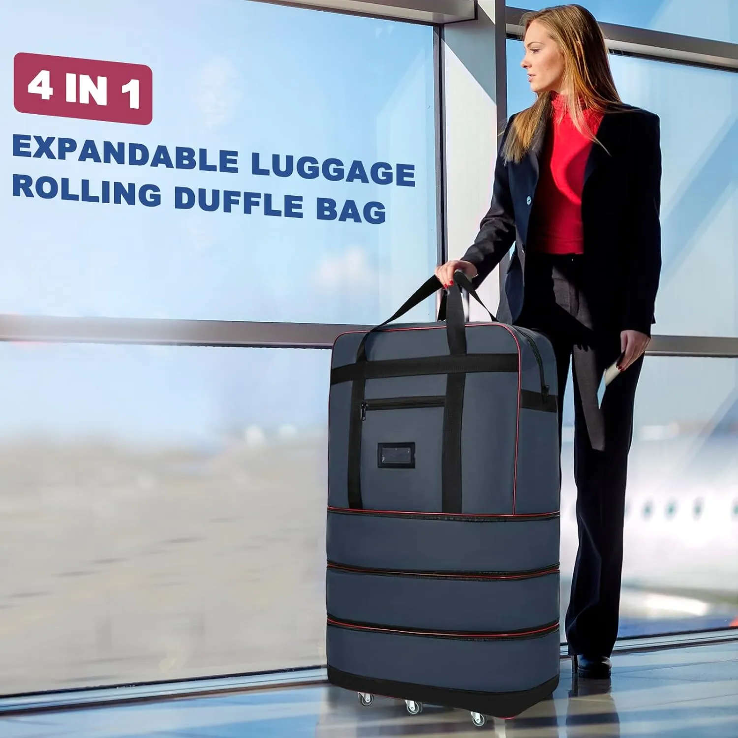 ELDA Expandable Foldable Suitcase Luggage with Universal Wheels Rolling Travel Bag Duffel Bag for Men Women Large Capacity Lightweight Luggages