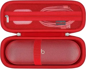 Elonbo Carrying Case ​for Beats Pill (2024 Release)-Portable Bluetooth Speaker, Beats Pill Speaker Travel Bag Storage Holder, Mesh Pocket Fits Charger, Red
