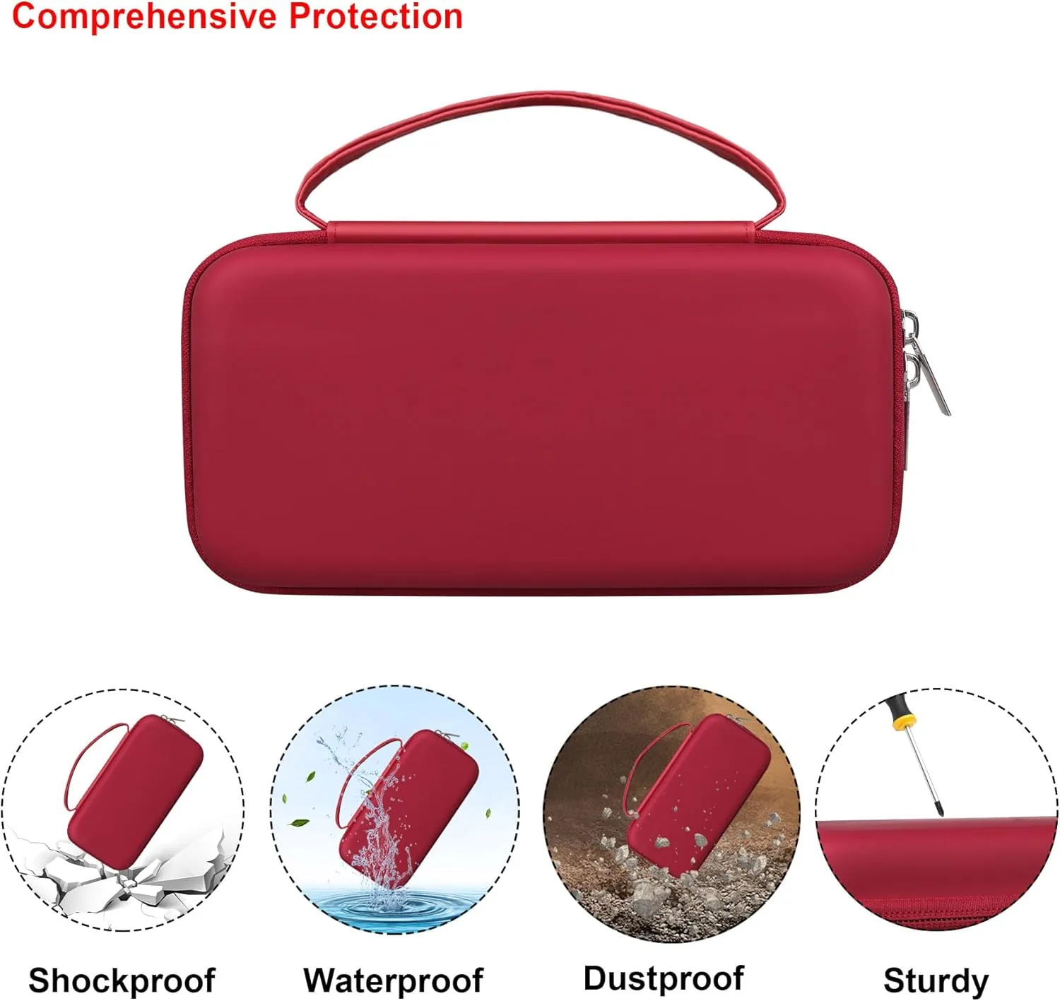 Elonbo Carrying Case for Casio fx-CG50 PRIZM/Casio fx-9750GIII Color Graphing Calculator/ 991ES Plus/ 991CW/ 115ES Plus/ 300ES/ 300MS Standard Advanced Scientific Calculator, Red