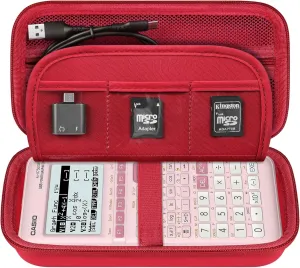 Elonbo Carrying Case for Casio fx-CG50 PRIZM/Casio fx-9750GIII Color Graphing Calculator/ 991ES Plus/ 991CW/ 115ES Plus/ 300ES/ 300MS Standard Advanced Scientific Calculator, Red