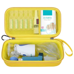 Elonbo Carrying Case for Portable Handheld Inhaler Nebulizer Machine for Adults and Kids, Asthma Inhaler Travel Case, Handheld Mesh Atomizer Machine Holder, Inhaler Spacer Bag, Yellow
