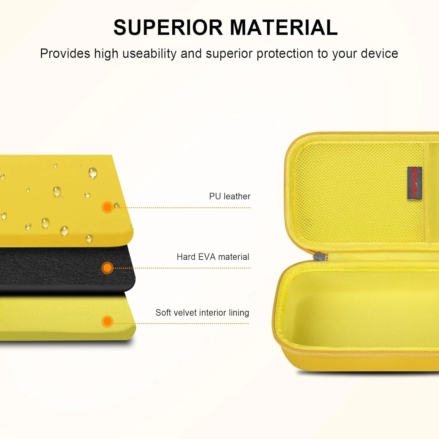 Elonbo Carrying Case for Portable Handheld Inhaler Nebulizer Machine for Adults and Kids, Asthma Inhaler Travel Case, Handheld Mesh Atomizer Machine Holder, Inhaler Spacer Bag, Yellow