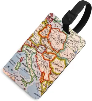 Europe Map Luggage Tags Travel Baggage Name ID Identifier Labels for Suitcase Handbag Bag