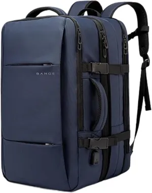 Expandable Men's Backpack 17.3 In Laptop Backpack Man Large Capacity Hiking Travel Bag Male Backpacks For Men(Blue 45L)