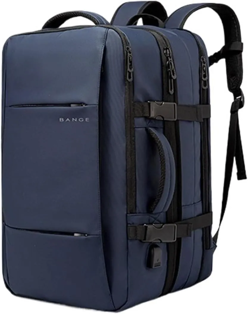 Expandable Men's Backpack 17.3 In Laptop Backpack Man Large Capacity Hiking Travel Bag Male Backpacks For Men(Blue 45L)