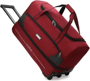 Expandable Wheeled Rolling Duffle Bag Large Capacity, Portable Carry On Luggage Tote Suitcase Unisex-Adult Travel Trolley Bag Outdoor Overnight Weekender Bag For Women Men (Color : red, Size : Small