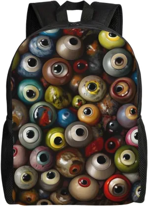 Eye Balls Backpack for Men Women College Backpack Laptop Bag Casual Daypack Hiking Travel Bag